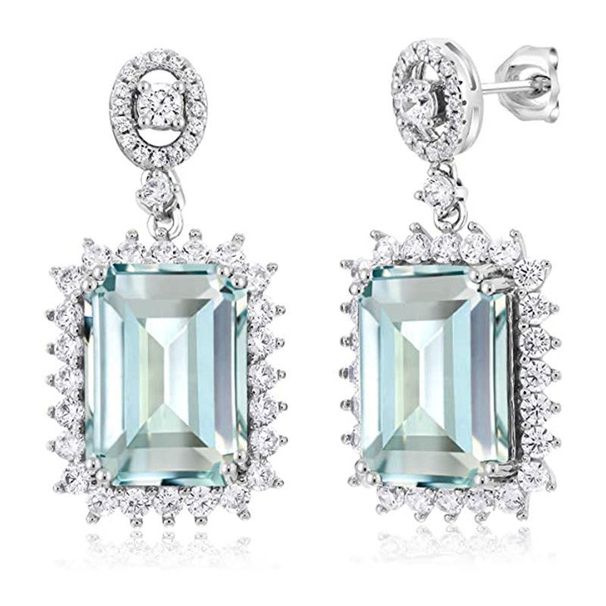 Cao Shi's online celebrity live streaming earrings Princess Square Colorful Treasure Earrings Autumn and Winter Light Luxury Earrings Girl_ipsvogv.com