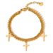Small Double Layer Cross Bracelet For Men And Women Harajuku Style Couple Hip Hop Street Stainless Steel Layered Trendy Accessories_ipsvogv.com