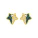 Sterling Silver Ivy Leaf Malachite Inlaid With Zircon Stud Earrings_ipsvogv.com