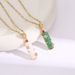 2023 New China-Chic High rise Bamboo Necklace ins Tide Luxury Small crowd Titanium steel chalcedony clavicle neck_ipsvogv.com