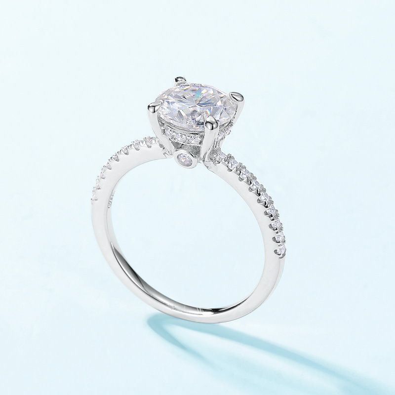 Dazzling Moissanite Engagement Ring S925 Silver Full Of Colored Gemstones Couple Ring Simple And Fashionable_ipsvogv.com