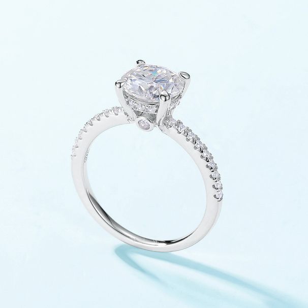 Dazzling Moissanite Engagement Ring S925 Silver Full Of Colored Gemstones Couple Ring Simple And Fashionable_ipsvogv.com