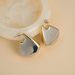Unisex Retro Real Gold Electroplated Titanium Steel Fan Shaped Fine Polished Earrings_ipsvogv.com