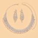 Jewelry Wholesale Luxury Elegant Dinner Party Women's Crystal Stone Hollow Necklace Earrings_ipsvogv.com