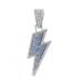 Hip Hop Alloy Full Diamond Lightning Pendant Necklace Men's Cuban Sweater Chain Jewelry_ipsvogv.com
