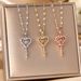 Japanese And Korean Niche Design Sense, Agile Key, Titanium Steel Necklace, Female Fashion, Heart Beating Zircon Mesh_ipsvogv.com