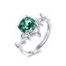 Water Grass Agate Ring Female S925 Silver Natural Green Moss Open Finger Ring Retro_ipsvogv.com