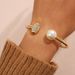 ins exaggerated personality retro simple temperament pearl alloy open bracelet jewelry_ipsvogv.com