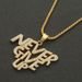 New hip-hop full diamond splicing three-layer letter necklace accessories trendy men's fashion pendant_ipsvogv.com