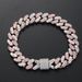 12mm Micro Paved Pink White Zircon Cuban Chain Bracelet Hip Hop Accessories_ipsvogv.com