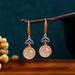 Color preserving gilded burnt blue natural chalcedony tremella needle earrings Xiangyun China-Chic wind live_ipsvogv.com
