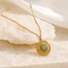 Green Aventurine Pendant Necklace - Retro Bohemian Gold Plated Jewelry For Women_ipsvogv.com