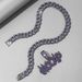 Dark Halloween Flame Letter NOCAP Purple Diamond Pendant Hip Hop Personalized Men's Necklace_ipsvogv.com