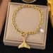 Gold Stainless Starfish Shell Conch 2024 Summer New Ocean Series Titanium Steel Bracelet_ipsvogv.com
