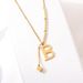 Fashionable ins style with 26 tassel letter pendants, niche design, titanium steel necklace, women's non fading jewelry_ipsvogv.com