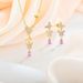 Light luxury micro diamond butterfly jewelry set pendant necklace and earrings female S925 sterling silver_ipsvogv.com