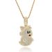 Unisex Hip Hop Cartoon Ghost Pendant T Square Zircon Personality Full Diamond Men's Hip Hop Necklace Niche Accessories_ipsvogv.com