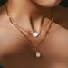 Color preserving double layer design personality necklace kit stacking fashion chic necklace copper plated K real gold_ipsvogv.com