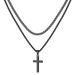 Stainless Steel Twist Chain Snake Bone Chain Cuban Chain Double Cross Pendant Jewelry Titanium Steel Necklace_ipsvogv.com