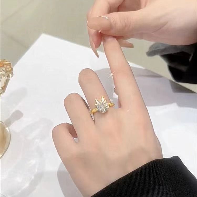New Chinese Style Xiaolong Open Ring For Women, Light Luxury, Niche Design, Simple And Versatile, High-end Index Finger_ipsvogv.com