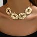 Geometric Fashion OL Irregular Metal Necklace for Niche Wrinkle Design, Women's Clavicle Chain Versatile Accessories_ipsvogv.com