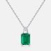 Cultivated emerald vintage pendant S925 silver claw inlaid diamond clavicle pendant light luxury fashion_ipsvogv.com