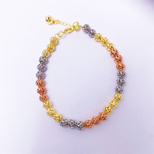High grade mixed color bracelet transfer bead bracelet adjustable fashion jewelry smooth knife pattern beads_ipsvogv.com