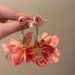 Women’s Jewelry Set Fashion Burning Rose Flower Tassel Earrings Super Fairy Retro Atmosphere Simulated Petal Earrings Unique And Exaggerated Earrings_ipsvogv.com