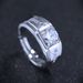 Temperament, Business Style, High Carbon Zircon Vertical Pattern Sparkling Diamond Men's Ring, Open Wedding Ring_ipsvogv.com