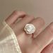 Natural Freshwater Baroque Shaped Pearl Women's Light Luxury High-end Feeling, Petal Opening Ring, Handmade Accessory_ipsvogv.com