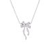 Saiyna Korean Style S Silver Geometric Dynamic Ribbon Double Layer Bowknot Necklace Minimalist Round Bead Choker Chain_ipsvogv.com
