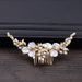 Headdress Elegant Pearl Flower Hair Comb With Gold Leaves - Bridal Hair Accessories For Weddings, Parties & Special Occasions Hair Comb Bridal_ipsvogv.com