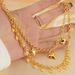 Copper Gold-plated Heart-shaped Necklace, Earring Jewelry Set, Thanksgiving Gift Suitable For Wedding Parties_ipsvogv.com