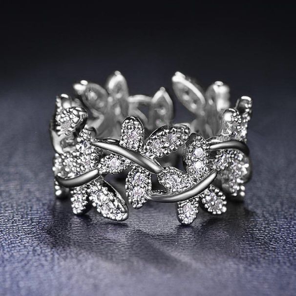 Cao Shi's Korean version of the high-end floral ring, butterfly dancing, exquisite leaves, rings, branches, vines,_ipsvogv.com