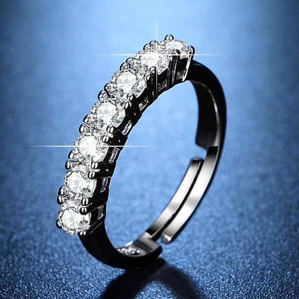Live streaming light luxury design fashionable diamond inlaid moissanite one carat open zircon ring for women_ipsvogv.com