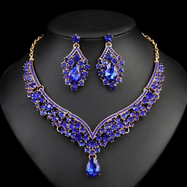 2025 Duoduo Bride Necklace And Earring Set Large Water Drop Wedding Banquet Dress Accessories Matching_ipsvogv.com