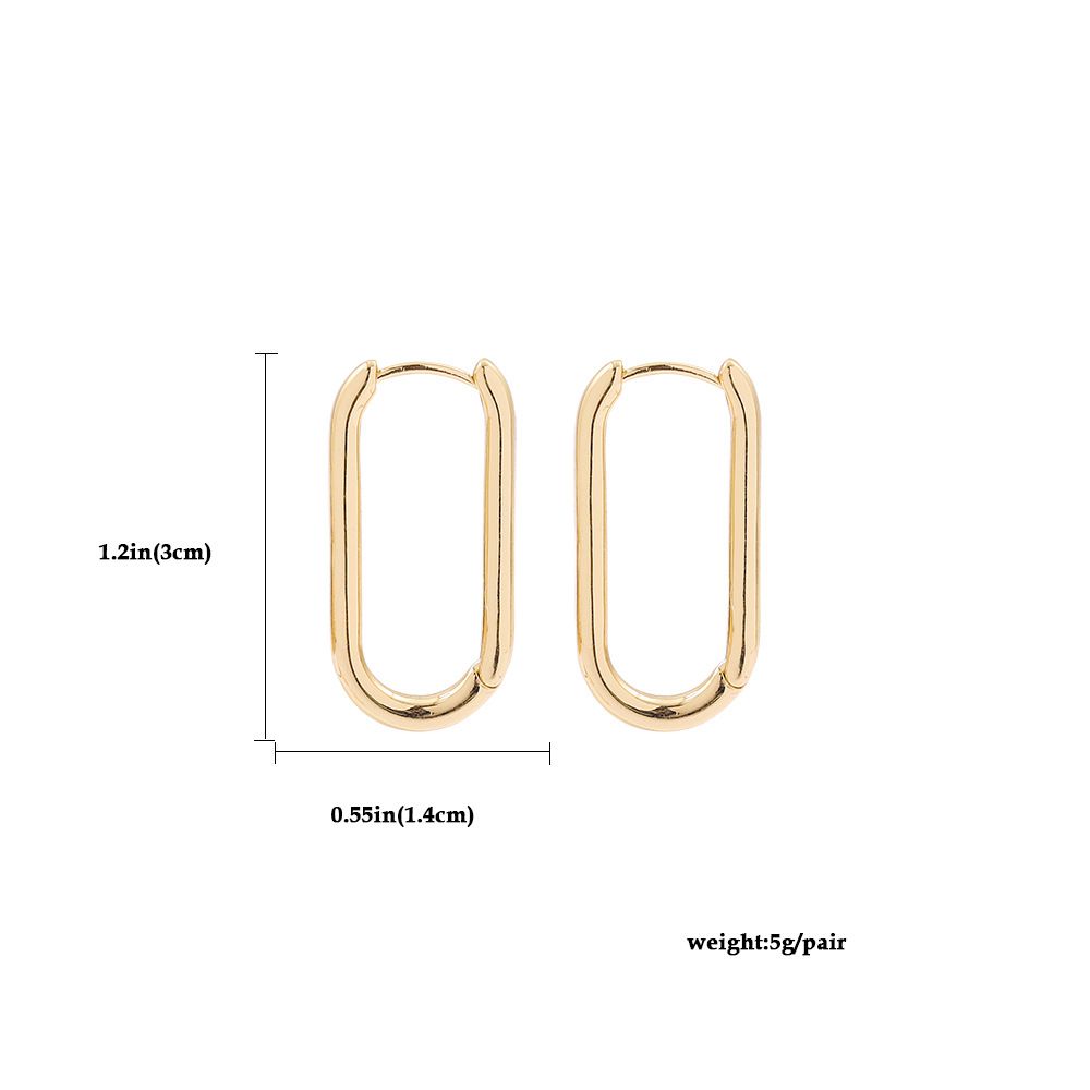 New Geometric Fashion High Quality Earrings U Shaped Arc Earrings Alloy Twist Oval Earrings_ipsvogv.com