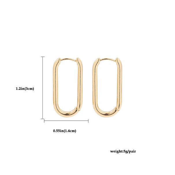 New Geometric Fashion High Quality Earrings U Shaped Arc Earrings Alloy Twist Oval Earrings_ipsvogv.com