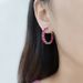 Zircon Cultured Ruby Synthetic Turquoise Earrings Fashionable Personality Gemstone Earrings Silver Round Earrings_ipsvogv.com