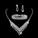Luxury Rhinestone Jewelry Set - Wedding & Dinner Necklace With Hollow Design, Diamond-like Shining Accents, 3-Piece Set_ipsvogv.com