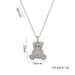 New teddy bear necklace female Crystal Clover smart bear clavicle chain female cute bear pendant clavicle chain_ipsvogv.com