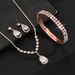 Bridal Wedding Jewelry Set For Women: Necklace, Earrings, Bracelet, Fashion Claw Chain, Sparkling Full Diamond Banquet_ipsvogv.com