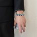 The Latest Batch Of Design Cat's Eye Stone Bracelets Spliced With INS Trendy Hand Accessories Titanium Steel Obsidian Men's And Women's Bracelets_ipsvogv.com