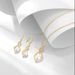 Geometric freshwater pearl earrings necklace set female sterling silver light luxury fashion clavicle chain jewelry_ipsvogv.com