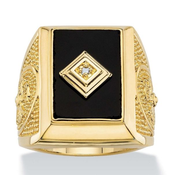gold-plated Simple And Fashionable Square Men's Ring, Hip-hop Accessory_ipsvogv.com