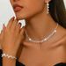 Women’s Jewelry Set Fashion Hot Selling Small Cube Pendant Necklace Jewelry Fashionable And Versatile Light Luxury Clavicle Chain Earrings Bracelet_ipsvogv.com