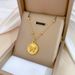 【 Full Body Titanium Steel 】 Round Butterfly Extremely Simple Wind Furnace Genuine Gold Necklace For Female Ins Mesh Red_ipsvogv.com