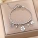 Korean Version Internet Celebrity Titanium Steel Bracelet For Women With Diamond Studded Heart, White Shell, Four Leaf_ipsvogv.com