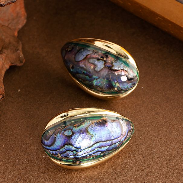 Fashionable Temperament, Colorful Natural Abalone Shell, Women's Light Luxury Fashion OL High-end Silver Needle_ipsvogv.com