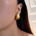 Unisex Spring And Summer INS Retro Gold Plated Titanium Steel Fine Polished Hollow Melon Seeds Gypsy Earrings_ipsvogv.com